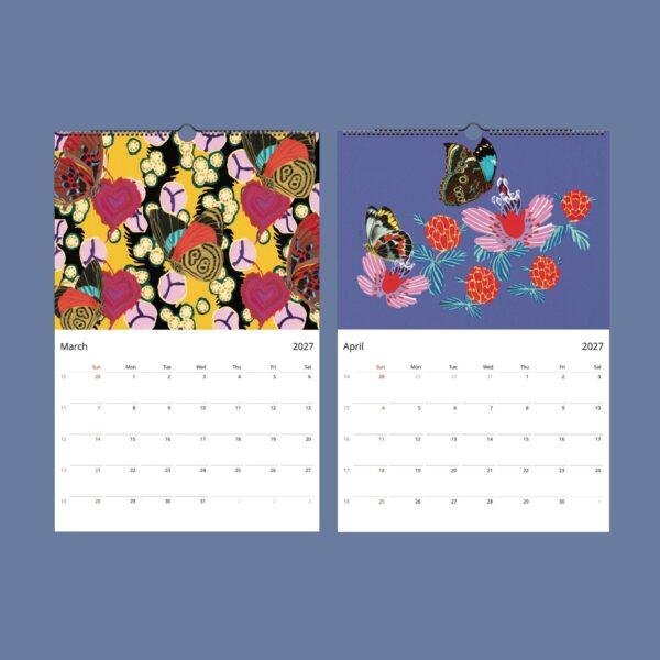Art Deco Butterfly Wall Calendar