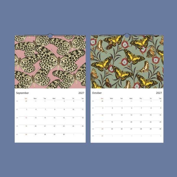 Art Deco Butterfly Wall Calendar