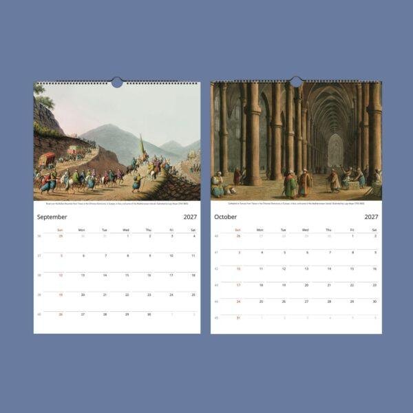 Mediterranean Art Wall Calendar – Luigi Mayer, Ancient Empire Illustrations, Semi-Glossy Paper