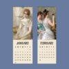 January and February wall calendars featuring Victorian portrait paintings