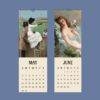 May and June wall calendar pages featuring Victorian paintings