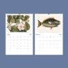 2027 wall calendar featuring vintage botanical and fish illustrations