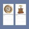 2027 wall calendar featuring antique clocks for January February
