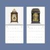 2027 wall calendar featuring antique clocks for March and April