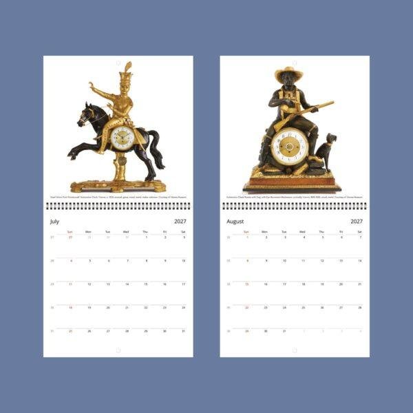 2027 wall calendar featuring ornate antique automaton clocks