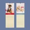 Dog-themed wall calendar showing January and February pages