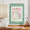 2027 artistic postage stamp wall calendar with Victorian lady