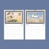 2027 wall calendar featuring vintage postage stamp artwork