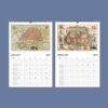 2027 wall calendar featuring historic city maps for January and February