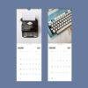 2027 vintage typewriter wall calendar showing January and February