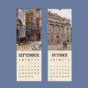 September and October wall calendar pages with Vienna paintings