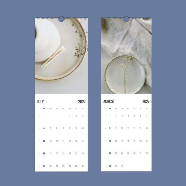 2027 wall calendar July August minimalist ceramic photo