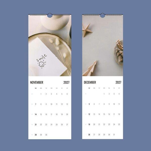 November and December 2027 wall calendars with aesthetic photos