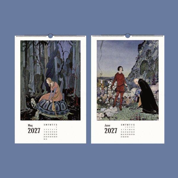 2027 wall calendar featuring vintage fairy tale illustrations