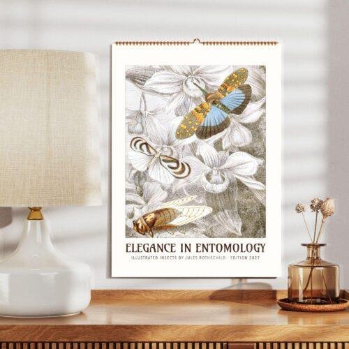 Elegance in Entomology 2027 wall calendar with illustrated insects