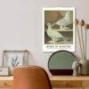 Wings of Heritage vintage pigeon wall calendar hanging above desk
