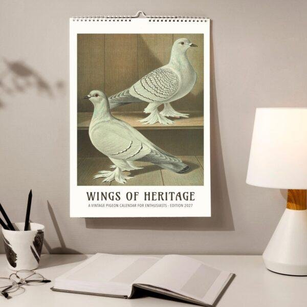 Wings of Heritage vintage pigeon wall calendar 2027