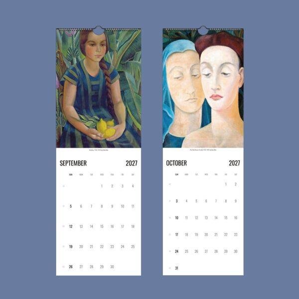 2027 wall calendar featuring fine art paintings for fall months