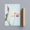 Lotus flower art print with cardboard shipping tube