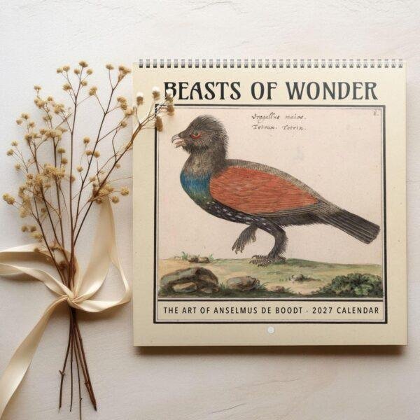 Beasts of Wonder 2027 wall calendar featuring vintage bird illustration