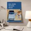 2027 British vintage cars wall calendar hanging above desk