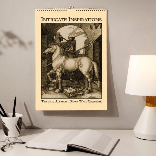 2027 Albrecht Dürer wall calendar featuring Renaissance horse engraving