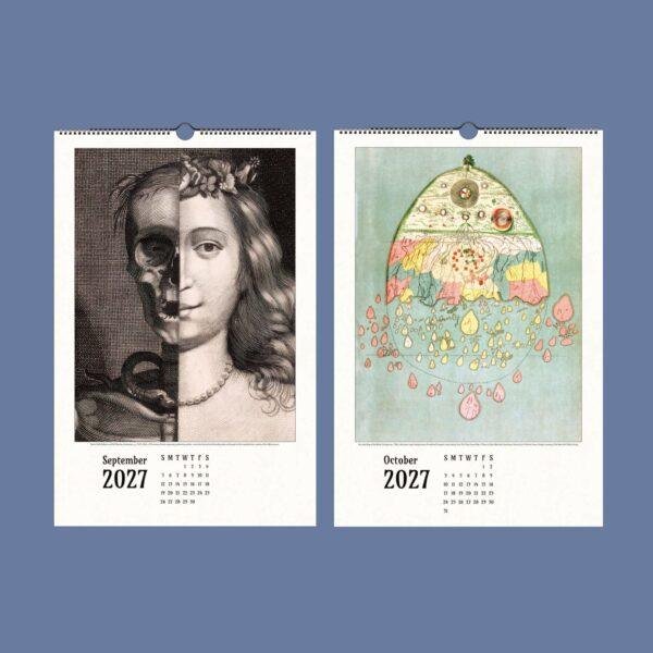 Two 2027 wall calendars featuring September and October pages