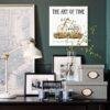 Stylish home office desk with Art of Time calendar
