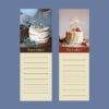 November and December cake-themed lined notepad pages