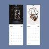 2027 wall calendar featuring vintage Rolleiflex and Kodak cameras