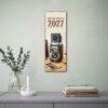 Retro Focus 2027 historic cameras wall calendar displayed indoors