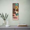 Dog birthday calendar hanging on wall above desk
