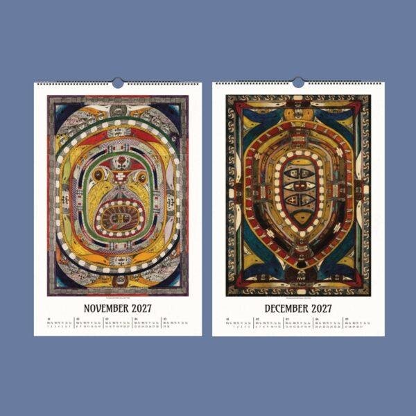 November and December 2027 wall calendars with outsider art