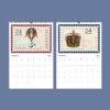 Vintage postage stamp wall calendars for November December 2027