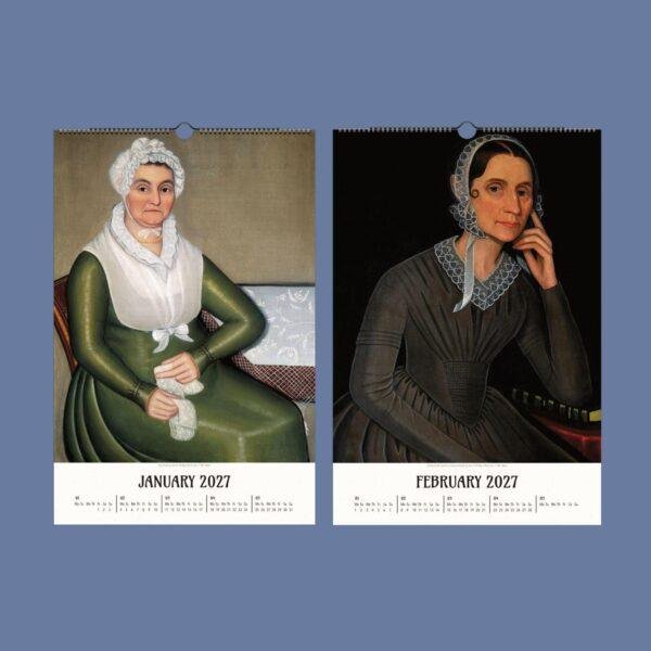 2027 wall calendar featuring classic portrait paintings of women