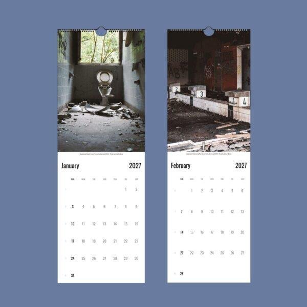 2027 wall calendar featuring abandoned building photography