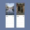 2027 wall calendar showing Amsterdam scenes for January and February