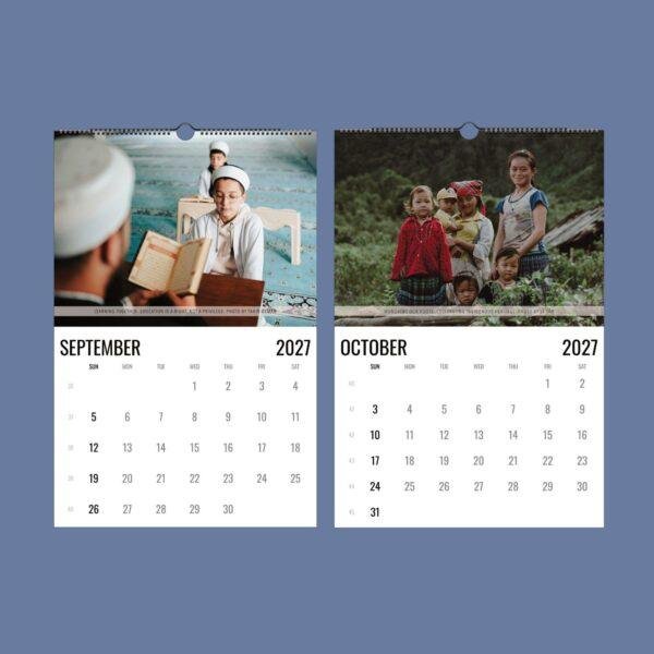 2027 wall calendar showing September and October pages