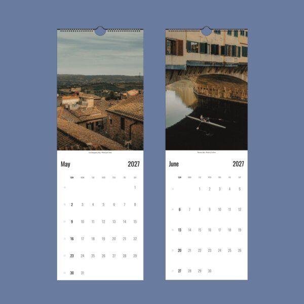 2027 wall calendar featuring Italy photography for May and June