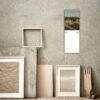 2027 wall calendar with rooftop photo in rustic room