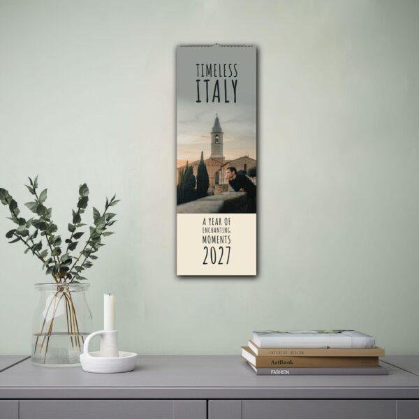 Timeless Italy 2027 wall calendar displayed in minimalist home decor