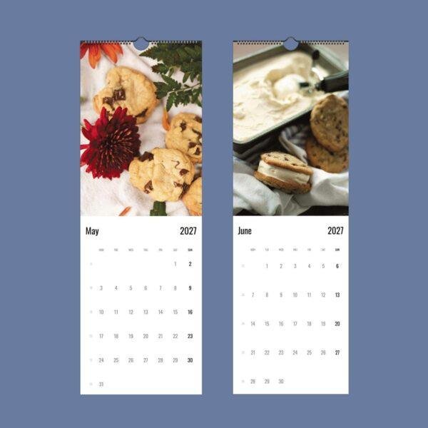 2027 wall calendar featuring cookies and ice cream sandwich photos