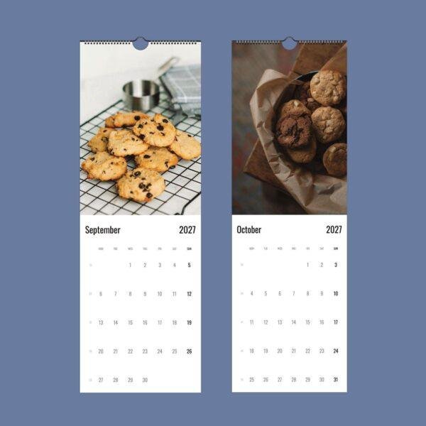 2027 wall calendar featuring cookie photos for September and October
