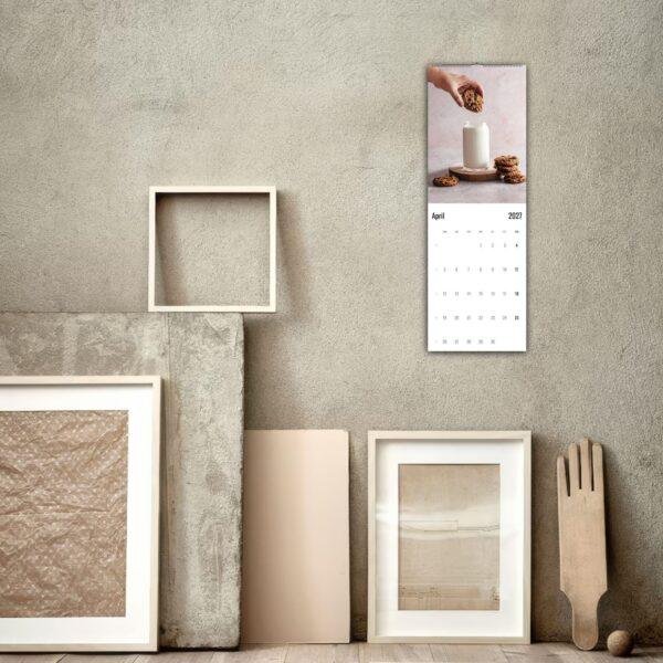 2027 wall calendar with cookies and milk photo hanging
