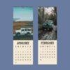January and February wall calendar featuring Land Rover off-road vehicles
