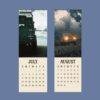 July and August wall calendar pages featuring Land Rover vehicles