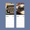2027 wall calendar featuring vintage typewriters for November December