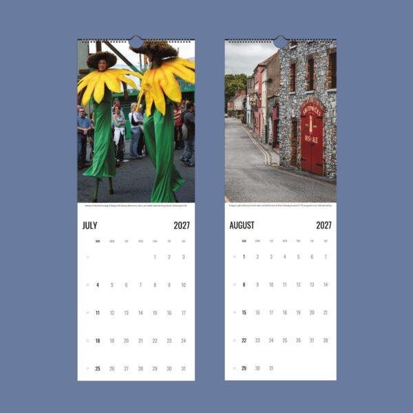 2027 Ireland wall calendar showing July and August pages