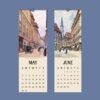 May and June wall calendar pages with Vienna street paintings
