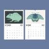 2027 wall calendar showing September rat and October butterfly illustrations